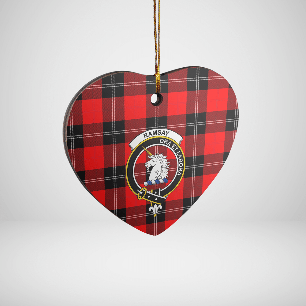 Clan Ramsay Modern Tartan Crest Heart Ceramic Ornament ZF62 Ramsay Modern Tartan Tartan Christmas