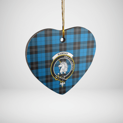 Clan Ramsay Blue Ancient Tartan Crest Heart Ceramic Ornament SL23 Ramsay Blue Ancient Tartan Tartan Christmas