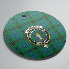 Clan Henderson Ancient Tartan Crest Round Ceramic Ornament NS99 Henderson Ancient Tartan Tartan Christmas