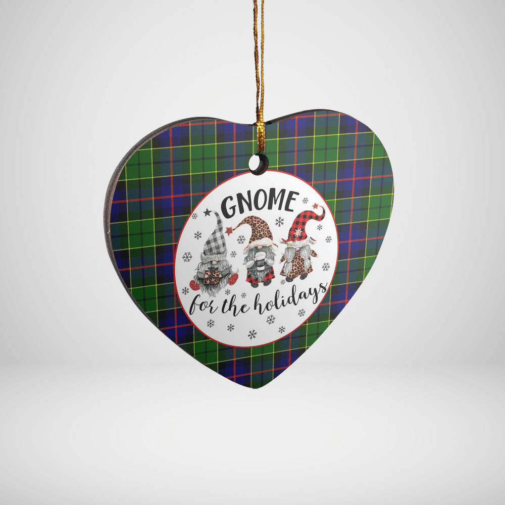 Clan Forsyth Modern Tartan Tartan Crest Gnome Heart Ceramic Ornament QO83 Forsyth Modern Tartan Tartan Christmas