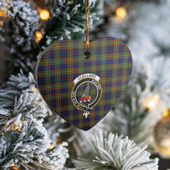 Clan Clelland Modern Tartan Crest Heart Ceramic Ornament LO25 Clelland Modern Tartan Tartan Christmas
