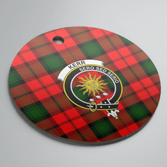 Clan Kerr Modern Tartan Crest Round Ceramic Ornament PX77 Kerr Modern Tartan Tartan Christmas