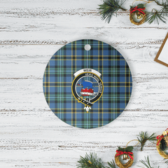 Clan Weir Ancient Tartan Crest Round Ceramic Ornament SE74 Weir Ancient Tartan Tartan Christmas