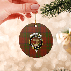Clan Drummond Tartan Crest Round Ceramic Ornament KV52 Drummond Tartan Tartan Christmas