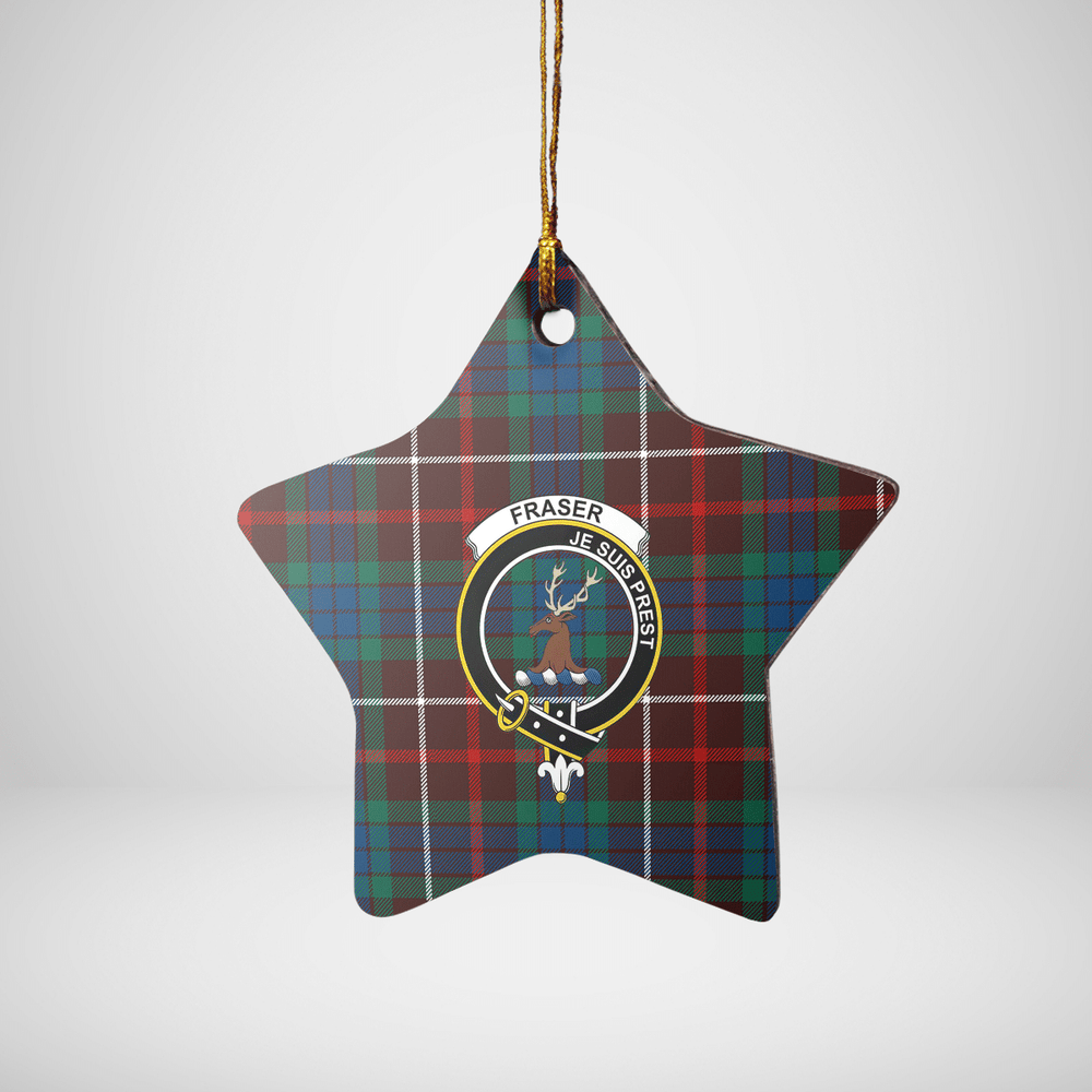 Clan Fraser Hunting Ancient Tartan Crest Star Ceramic Ornament IC84 Fraser Hunting Ancient Tartan Tartan Christmas