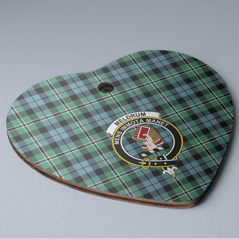 Clan Melville Tartan Crest Heart Ceramic Ornament SJ77 Melville Tartan Tartan Christmas