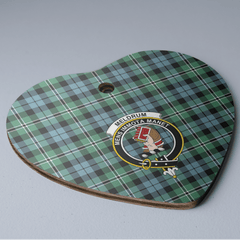 Clan Melville Tartan Crest Heart Ceramic Ornament SJ77 Melville Tartan Tartan Christmas
