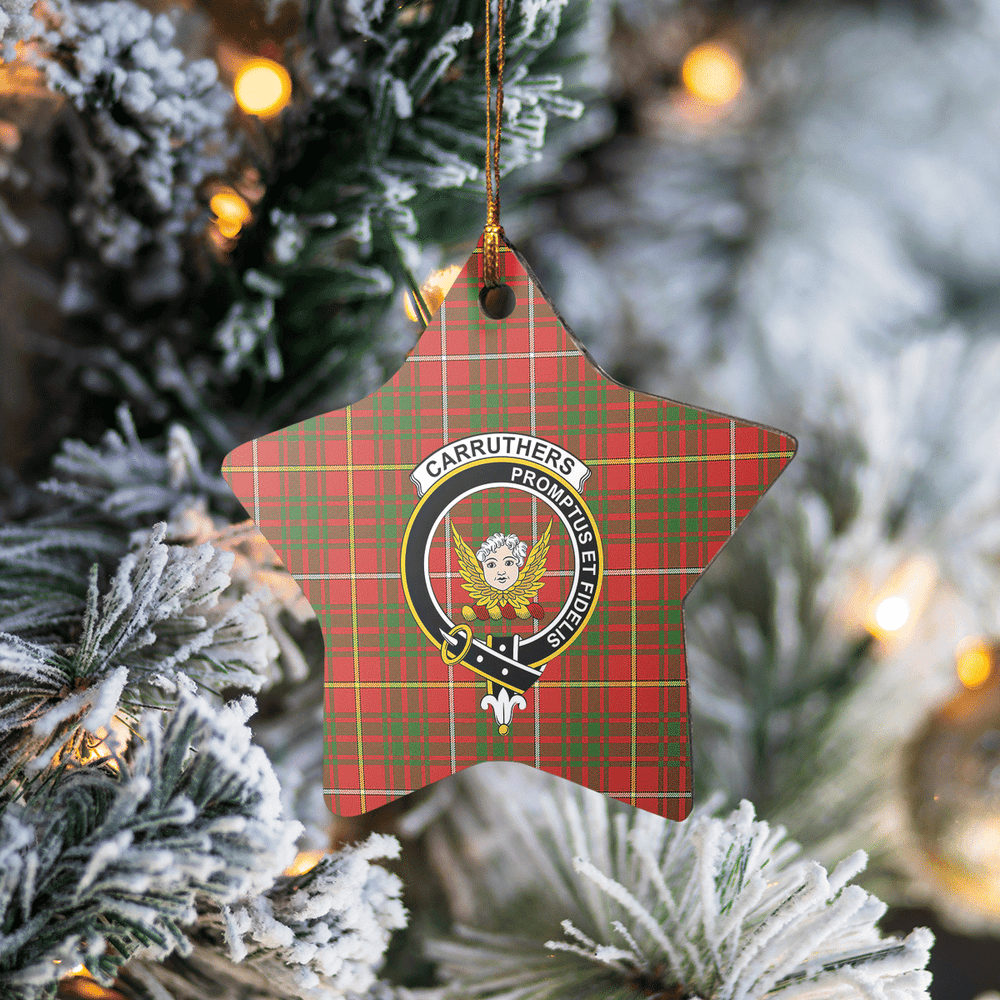 Clan Carruthers Tartan Crest Star Ceramic Ornament OB47 Carruthers Tartan Tartan Christmas