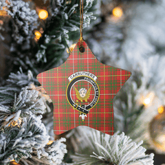 Clan Carruthers Tartan Crest Star Ceramic Ornament OB47 Carruthers Tartan Tartan Christmas