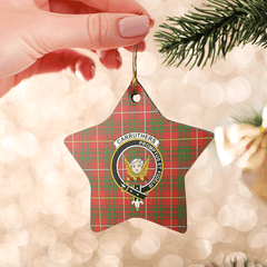 Clan Carruthers Tartan Crest Star Ceramic Ornament OB47 Carruthers Tartan Tartan Christmas