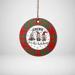 Clan McIlvian Tartan Tartan Crest Gnome Round Ceramic Ornament NU28 McIlvian Tartan Tartan Christmas