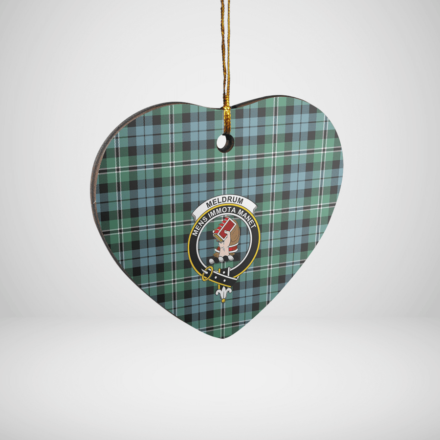 Clan Melville Tartan Crest Heart Ceramic Ornament SJ77 Melville Tartan Tartan Christmas