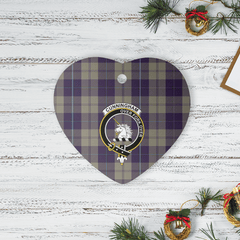 Clan Cunningham Dress Blue Dancers Tartan Crest Heart Ceramic Ornament FD12 Cunningham Dress Blue Dancers Tartan Tartan Christmas