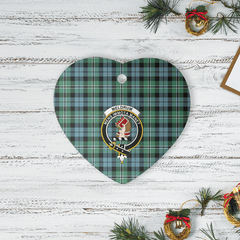 Clan Melville Tartan Crest Heart Ceramic Ornament SJ77 Melville Tartan Tartan Christmas