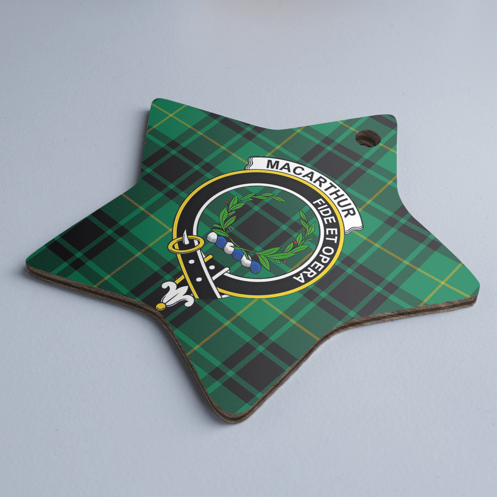 Clan MacArthur Ancient Tartan Crest Star Ceramic Ornament PX80 MacArthur Ancient Tartan Tartan Christmas