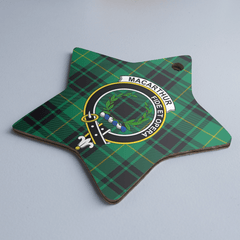 Clan MacArthur Ancient Tartan Crest Star Ceramic Ornament PX80 MacArthur Ancient Tartan Tartan Christmas