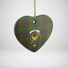 Clan Durie Tartan Crest Heart Ceramic Ornament FZ14 Durie Tartan Tartan Christmas