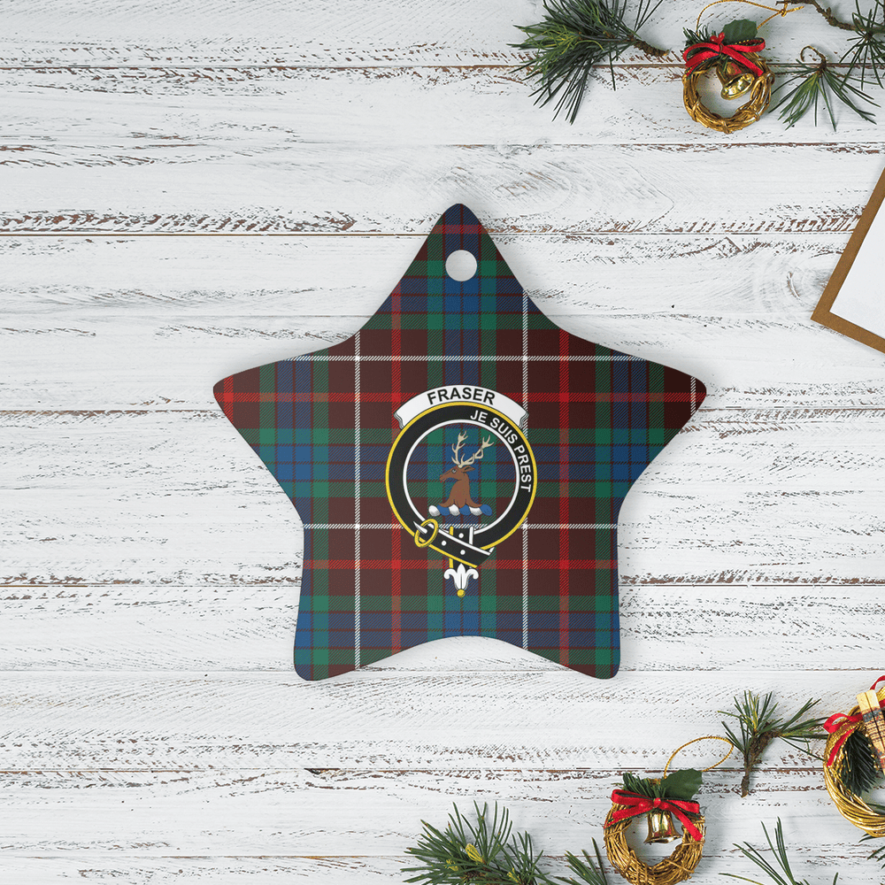 Clan Fraser Hunting Ancient Tartan Crest Star Ceramic Ornament IC84 Fraser Hunting Ancient Tartan Tartan Christmas