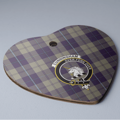 Clan Cunningham Dress Blue Dancers Tartan Crest Heart Ceramic Ornament FD12 Cunningham Dress Blue Dancers Tartan Tartan Christmas