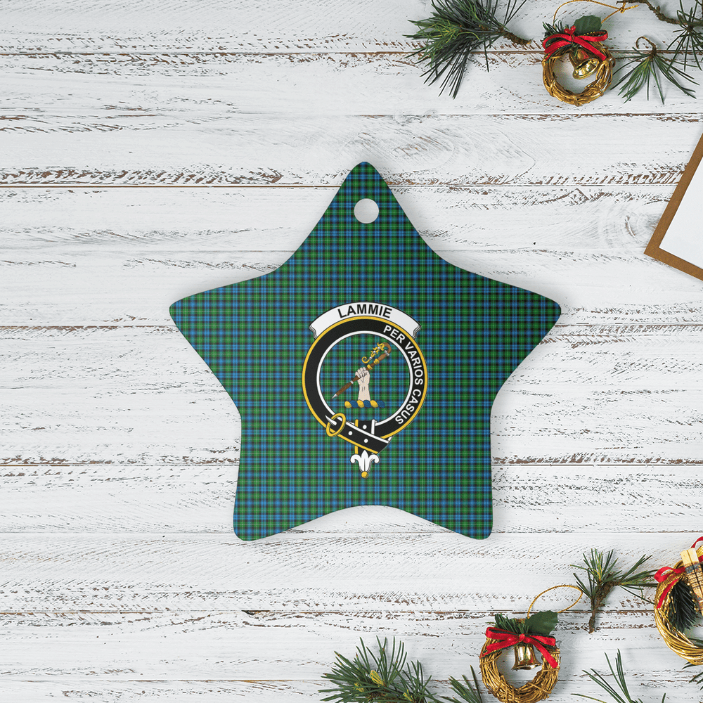 Clan Lammie Tartan Crest Star Ceramic Ornament OS99 Lammie Tartan Tartan Christmas