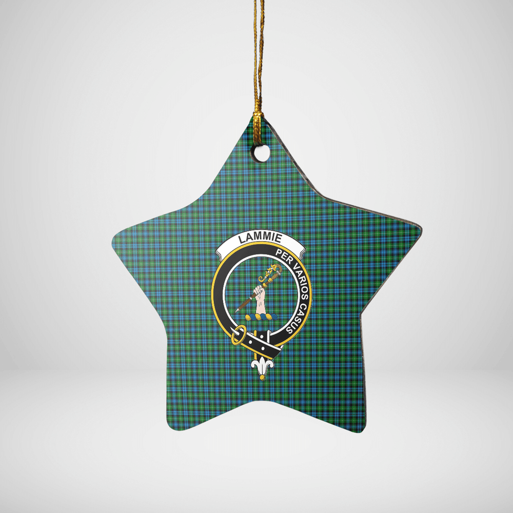 Clan Lammie Tartan Crest Star Ceramic Ornament OS99 Lammie Tartan Tartan Christmas