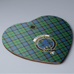 Clan Forsyth Ancient Tartan Crest Heart Ceramic Ornament CX63 Forsyth Ancient Tartan Tartan Christmas