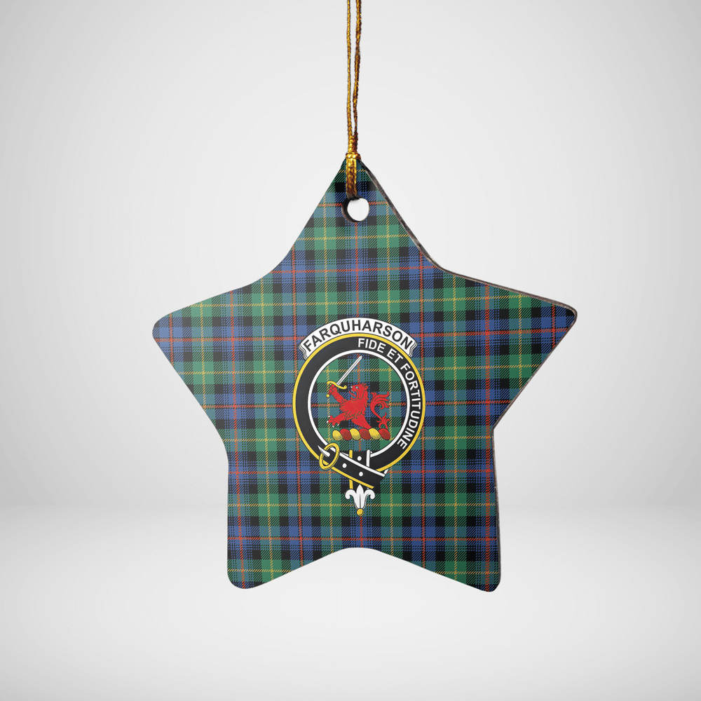 Clan Farquharson Ancient Tartan Crest Star Ceramic Ornament UN74 Farquharson Ancient Tartan Tartan Christmas