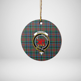 Clan MacDuff Hunting Ancient Tartan Crest Round Ceramic Ornament DM81 MacDuff Hunting Ancient Tartan Tartan Christmas