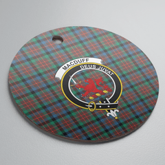 Clan MacDuff Hunting Ancient Tartan Crest Round Ceramic Ornament DM81 MacDuff Hunting Ancient Tartan Tartan Christmas