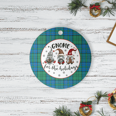 Clan Lockhart Tartan Tartan Crest Gnome Round Ceramic Ornament XW46 Lockhart Tartan Tartan Christmas