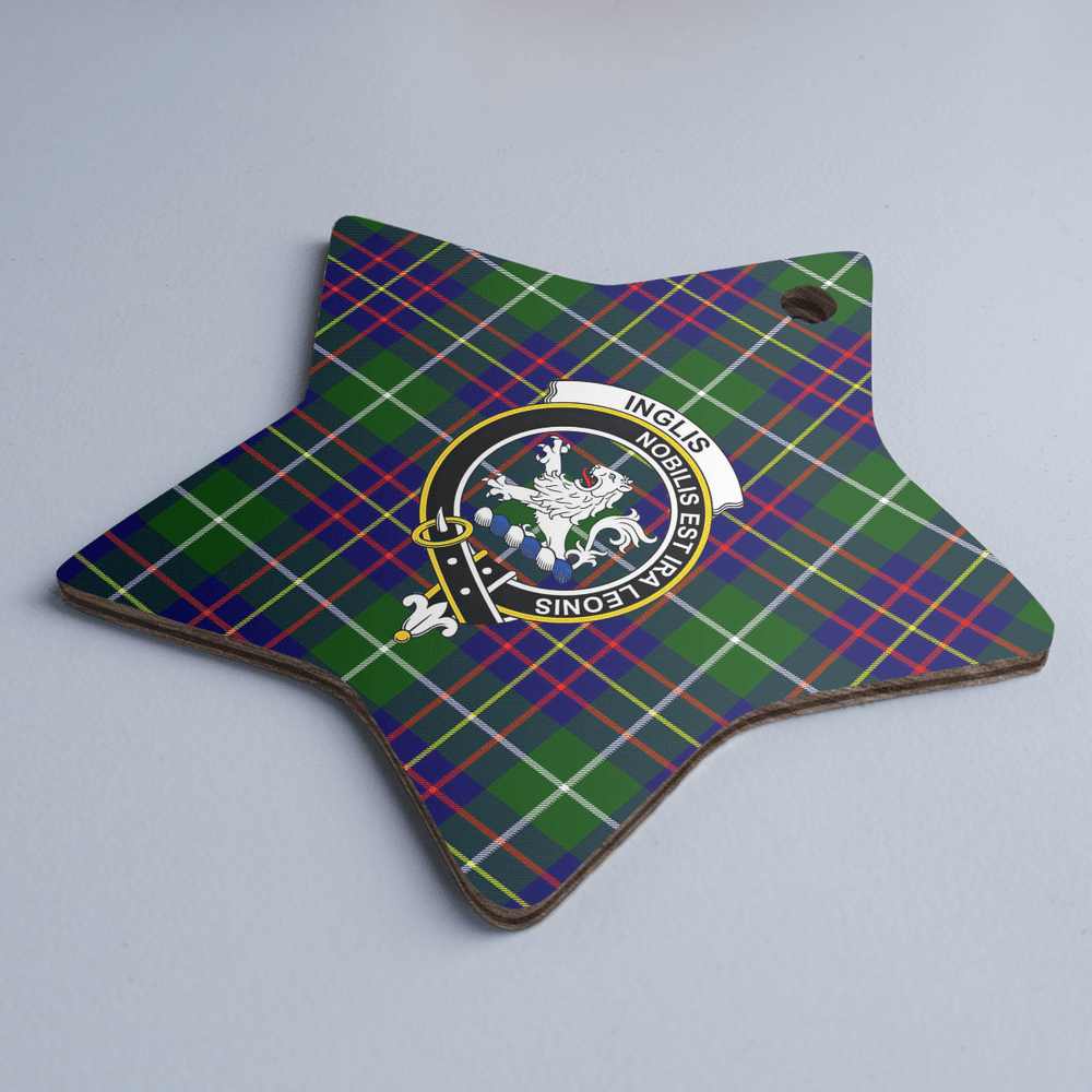 Clan Inglis Modern Tartan Crest Star Ceramic Ornament BX47 Inglis Modern Tartan Tartan Christmas