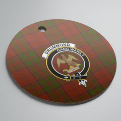 Clan Drummond Tartan Crest Round Ceramic Ornament KV52 Drummond Tartan Tartan Christmas