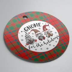 Clan McIlvian Tartan Tartan Crest Gnome Round Ceramic Ornament NU28 McIlvian Tartan Tartan Christmas
