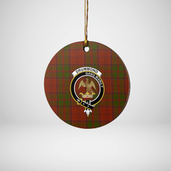 Clan Drummond Tartan Crest Round Ceramic Ornament KV52 Drummond Tartan Tartan Christmas