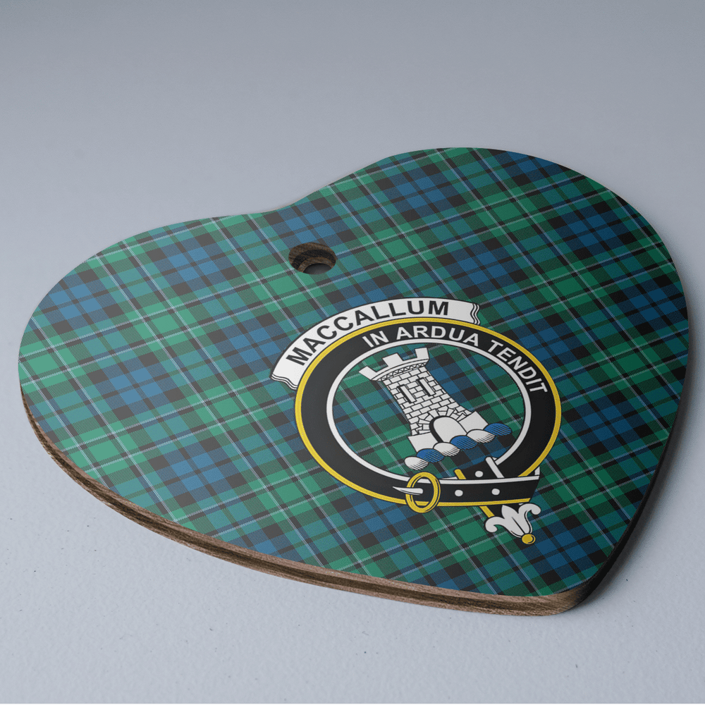 Clan MacCallum Ancient Tartan Crest Heart Ceramic Ornament MH75 MacCallum Ancient Tartan Tartan Christmas
