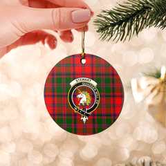 Clan Stewart of Appin Modern Tartan Crest Round Ceramic Ornament QT99 Stewart of Appin Modern Tartan Tartan Christmas