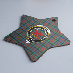Clan MacDuff Hunting Ancient Tartan Crest Star Ceramic Ornament JQ90 MacDuff Hunting Ancient Tartan Tartan Christmas