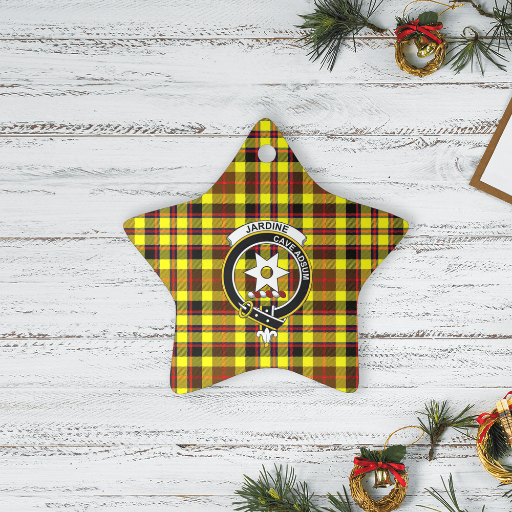 Clan Jardine Tartan Crest Star Ceramic Ornament BJ65 Jardine Tartan Tartan Christmas