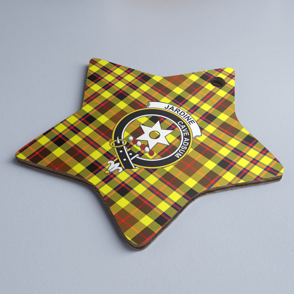 Clan Jardine Tartan Crest Star Ceramic Ornament BJ65 Jardine Tartan Tartan Christmas