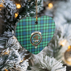 Clan Graham of Montrose Ancient Tartan Crest Heart Ceramic Ornament TQ64 Graham of Montrose Ancient Tartan Tartan Christmas