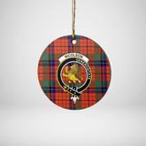 Clan Nicolson Ancient Tartan Crest Round Ceramic Ornament WE73 Nicolson Ancient Tartan Tartan Christmas