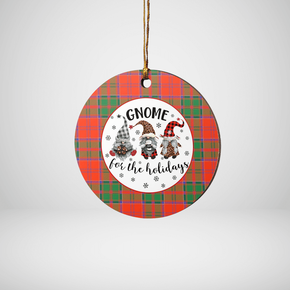 Clan Grant Ancient Tartan Tartan Crest Gnome Round Ceramic Ornament LQ30 Grant Ancient Tartan Tartan Christmas