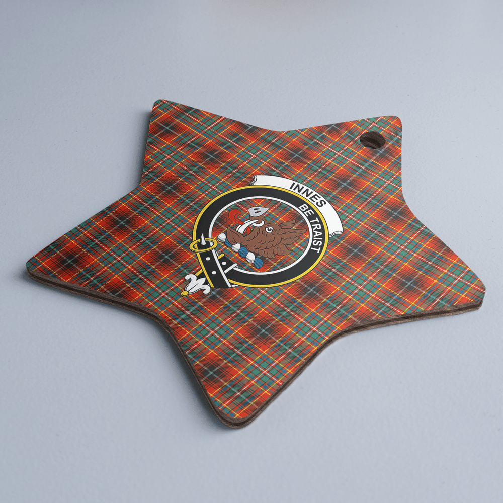 Clan Innes Ancient Tartan Crest Star Ceramic Ornament JT96 Innes Ancient Tartan Tartan Christmas