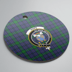 Clan Hope Tartan Crest Round Ceramic Ornament KD33 Hope Tartan Tartan Christmas