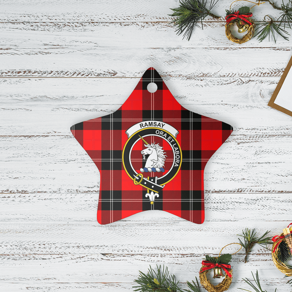 Clan Ramsay Modern Tartan Crest Star Ceramic Ornament KG99 Ramsay Modern Tartan Tartan Christmas