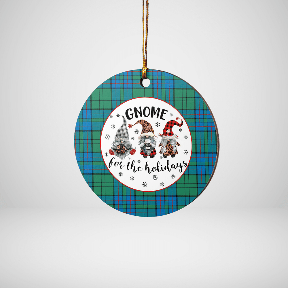 Clan Lockhart Tartan Tartan Crest Gnome Round Ceramic Ornament XW46 Lockhart Tartan Tartan Christmas