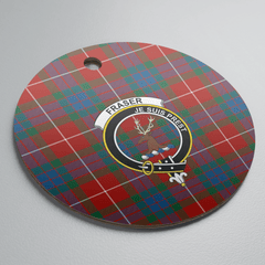 Clan Fraser Ancient Tartan Crest Round Ceramic Ornament TO89 Fraser Ancient Tartan Tartan Christmas