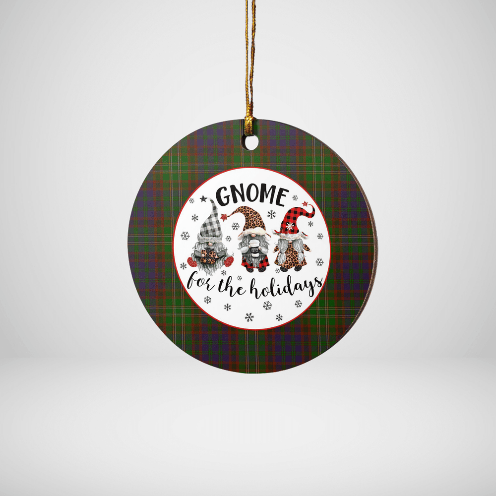 Clan Cunningham Hunting Modern Tartan Tartan Crest Gnome Round Ceramic Ornament YD10 Cunningham Hunting Modern Tartan Tartan Christmas