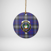 Clan Kinnaird Tartan Crest Round Ceramic Ornament NE63 Kinnaird Tartan Tartan Christmas