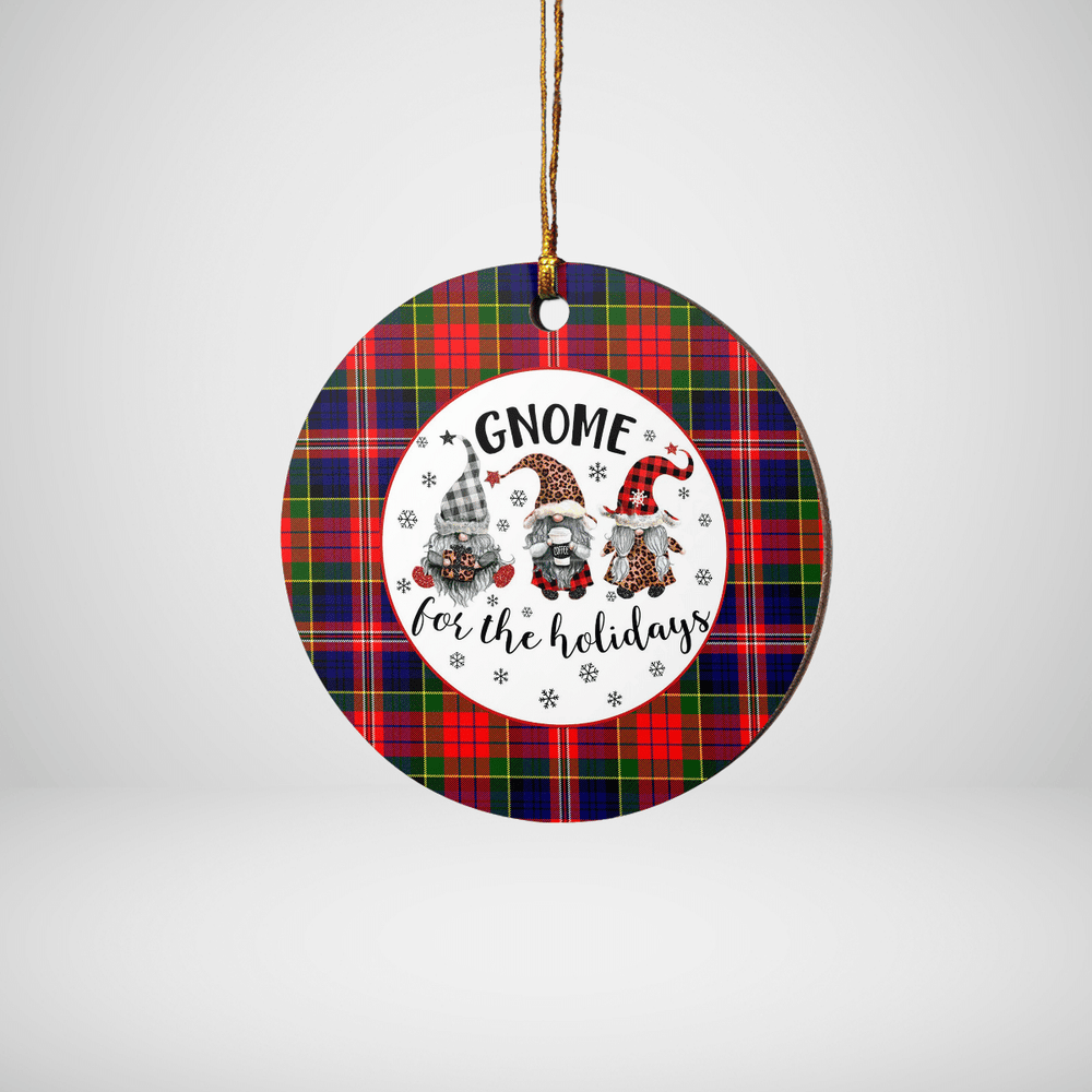 Clan MacPherson Modern Tartan Tartan Crest Gnome Round Ceramic Ornament PF34 MacPherson Modern Tartan Tartan Christmas